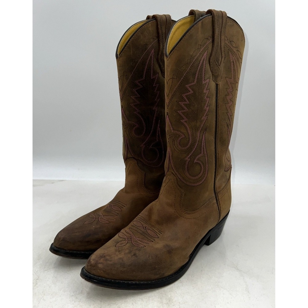 Smoky Mountain Boots Mens Sz 8.5 Round Toe Brown Leather Western